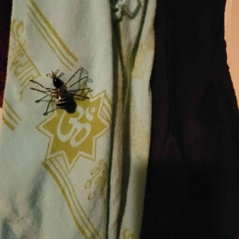 Handmade Glass and Wire Spider Pin
